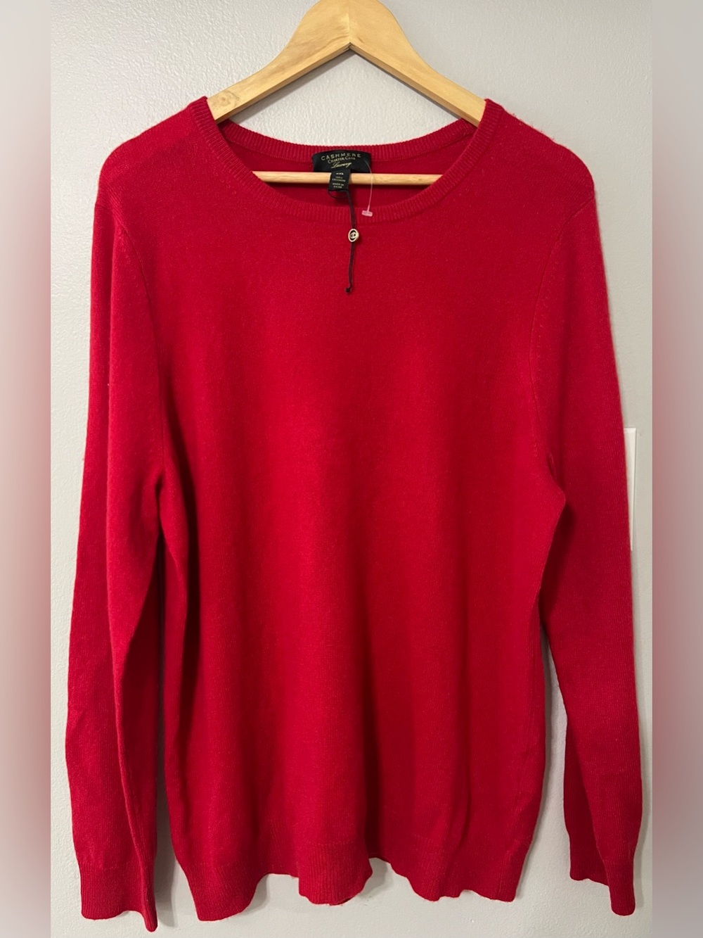 Charter Club 100% Cashmere Crewneck Sweater Red XXL NWOT
